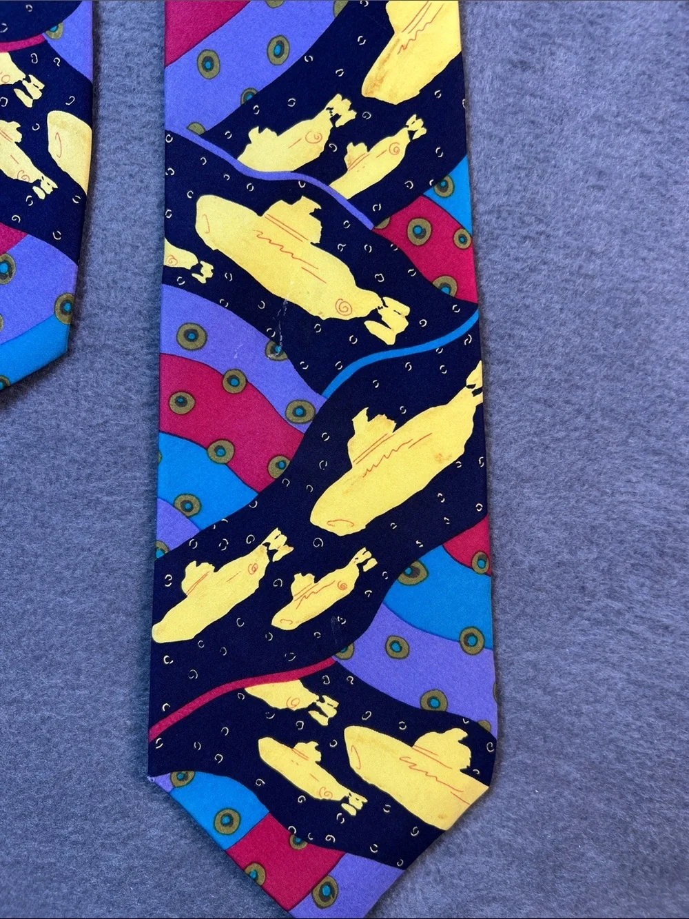 The Beatles Multicolor Novelty Tie with Yellow Submarine Motif